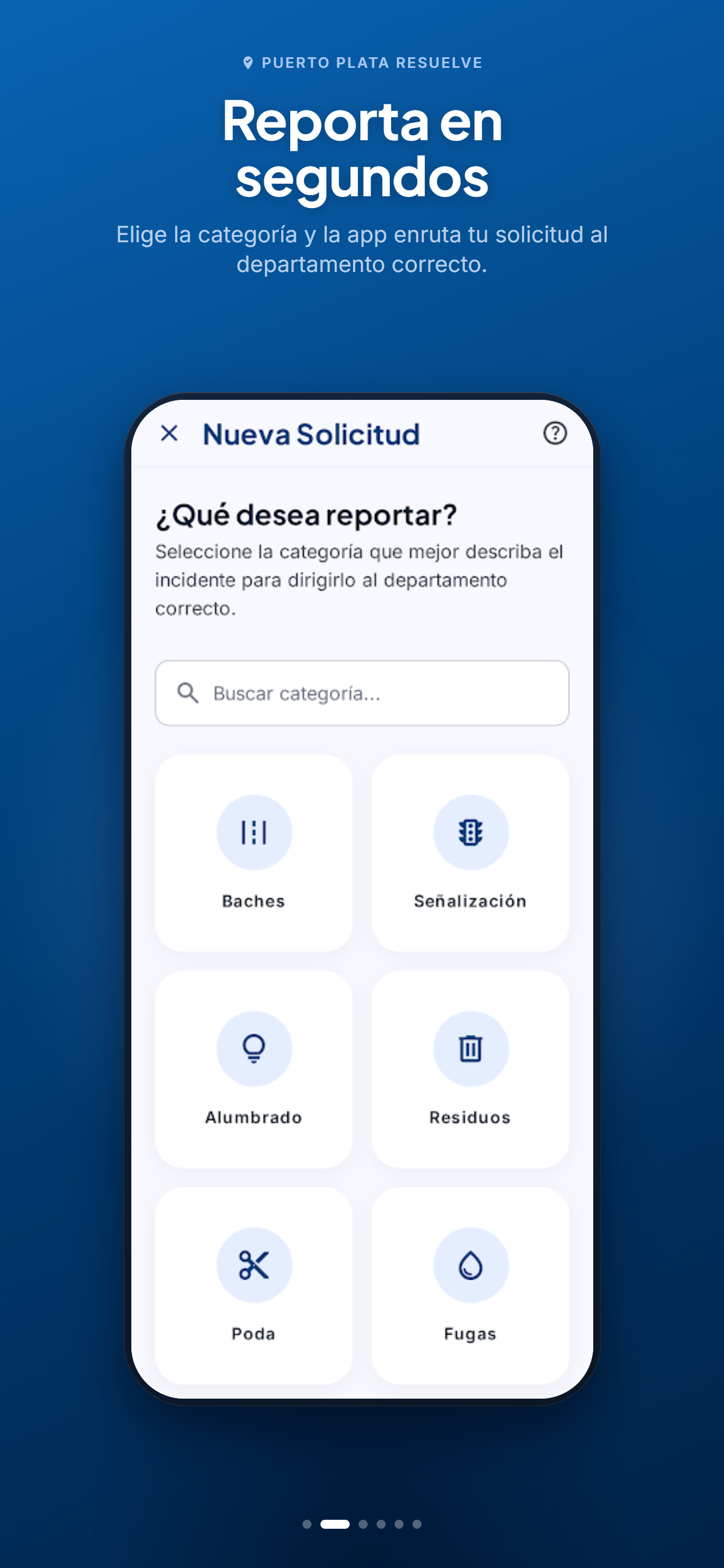 Vista previa de la creación de un reporte en la aplicación